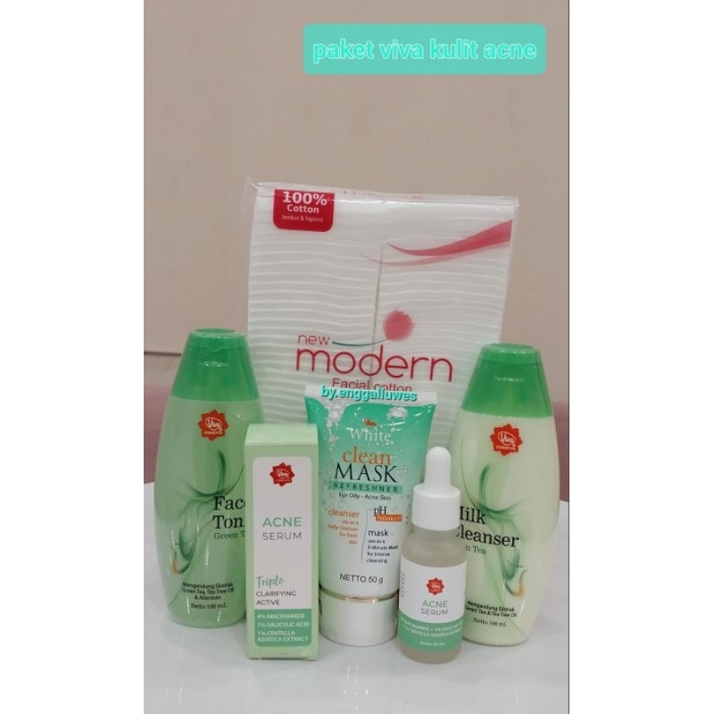 PAKET VIVA  SKINCARE UNTUK  KULIT BERJERAWAT /ACNE/CLEAN MASK ORANGE