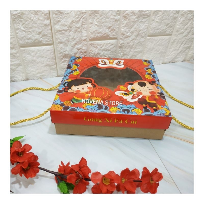 

BOX IMLEK 20X20X6CM KOTAK DUS HAMPERS KUE CNY