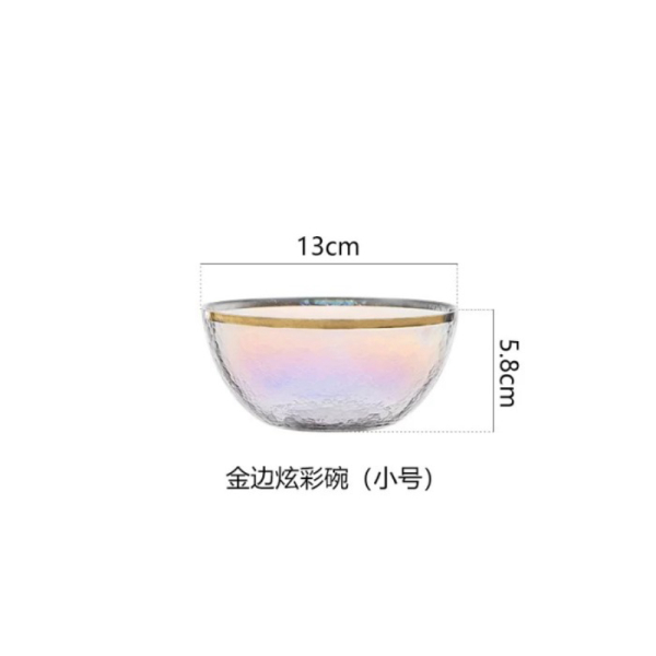 

Dijual Tableware Glass Colorfull Rim Gold / Mangkok Piring Kaca Nordic - Bowl S Murah