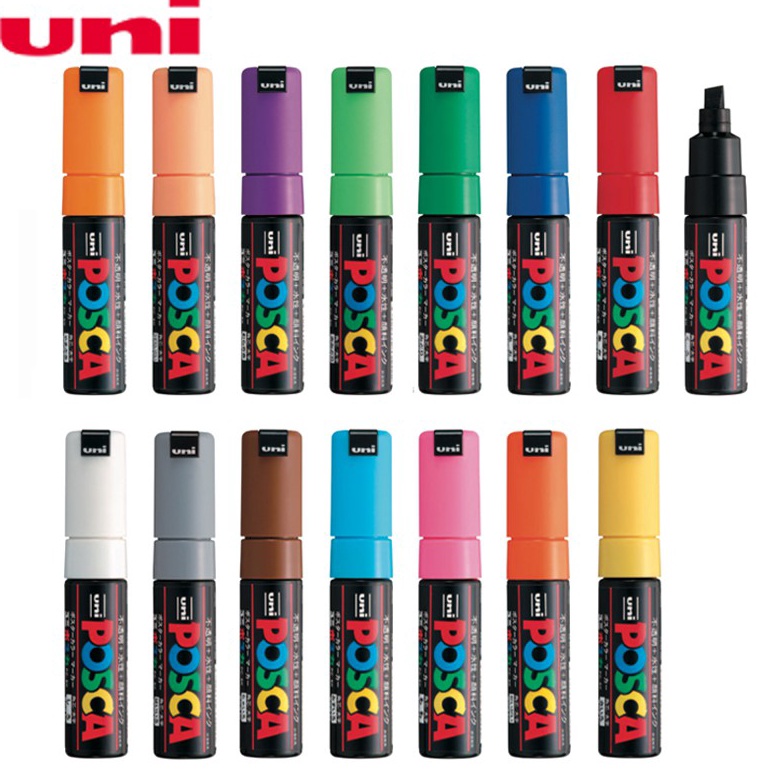 

Premium Uni POSCA Paint Marker PC8K Broad Chissel Tip 8mm Part 1 6S