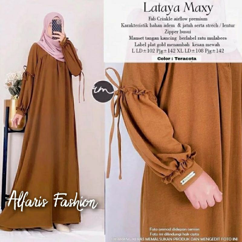 LATAYA MAXY / GAMIS LATAYA MAXY CRINKLE AIRFLOW / GAMIS POLOS BAHAN KRINKEL AIRFLOW PREMIUM