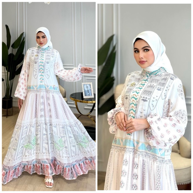 dress gamis butterfly sutra busui SS ori by SHELLASAUKIA