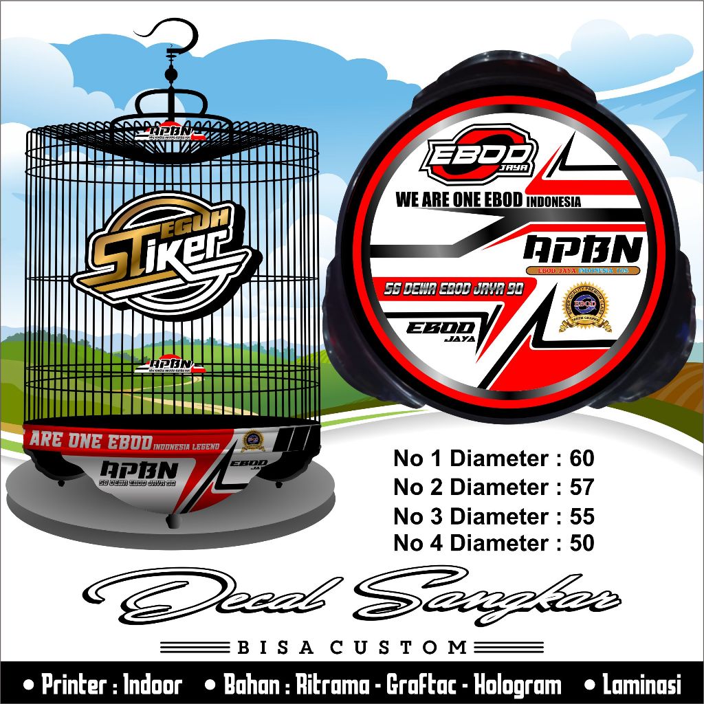 Stiker Sangkar Murai Ebod APBN Racing Concept