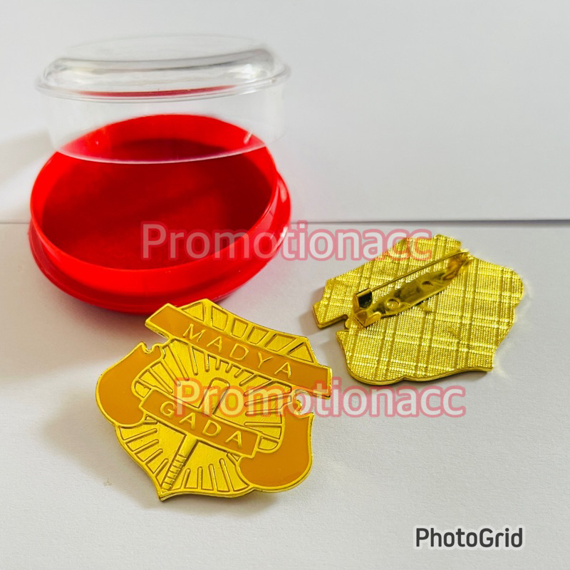 Pin Gada Madya Security Satpam Logam Kuningan Tebal 2mm Peniti Plus Box 100% ORIGINAL PREMIUM