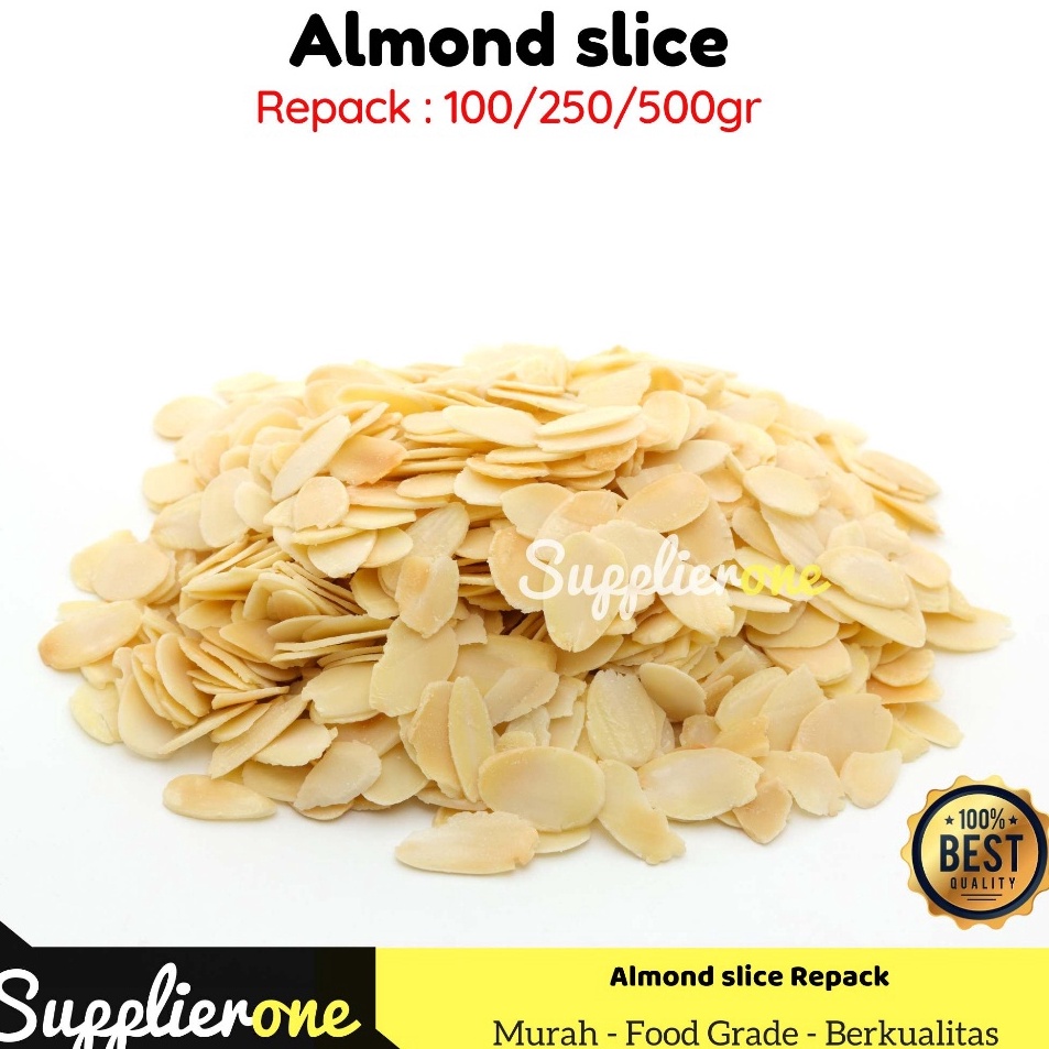 

Kacang Almond Slice Mentah Iris Premium Quality Import Australia 5GR 25GR 1GR