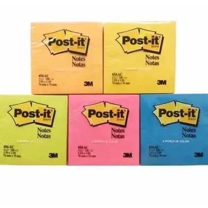 

Sticky Note Post it 3M Warna Warni 654 76 x 76mm per 1 pad