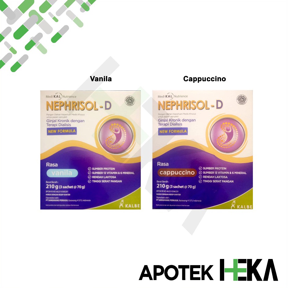 

NephrisolD Vanila 21 gram Susu Pasien Ginjal Dialisis