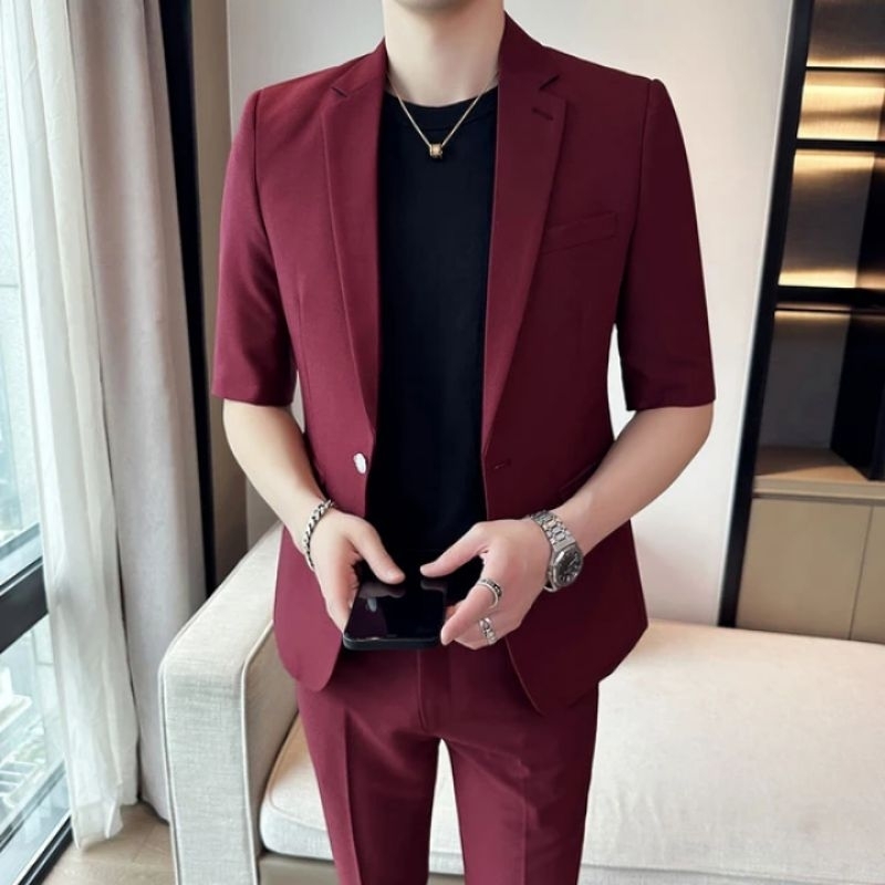 Jas formal pria/Blezer formal pria/Jas Blezer formal pria tangan pendek 1/2 setengah tangan ,hanya a