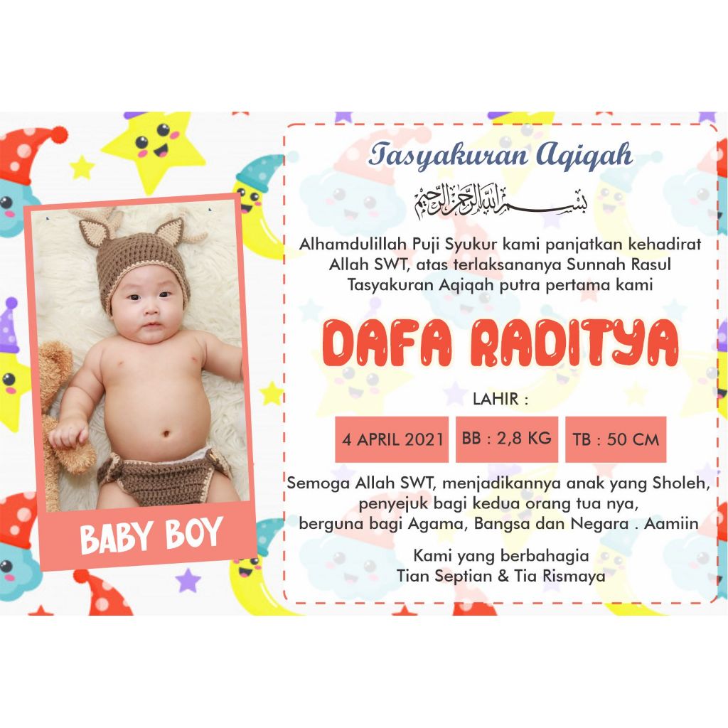 

Stiker tasyakuran aqiqah custom