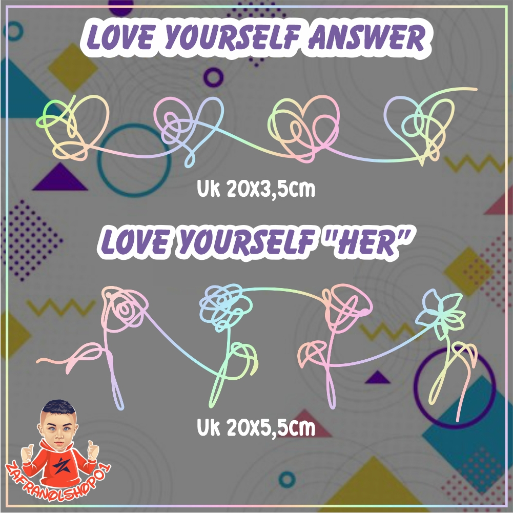 Love Yourself Answer cutting sticker Logo BTS ARMY / sticker kaca mobil/ sticker motor