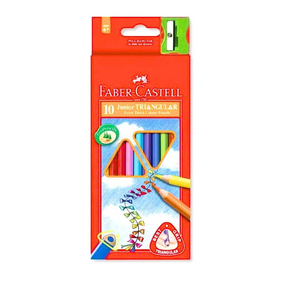 

Pensil Warna FABER CASTELL 10 Junior Triangular Extra Thick Colour Pencils (0261867)
