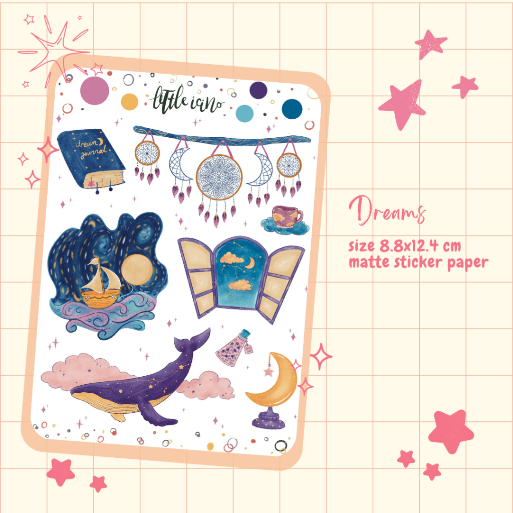 

Sticker Dream Paus Whale untuk planner dan journal| DRF027