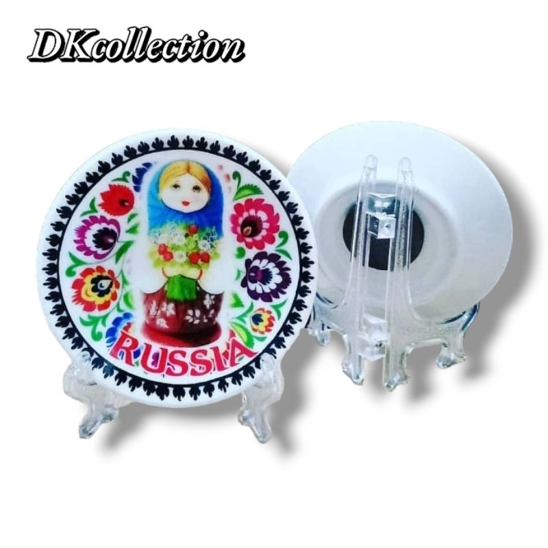 Tempelan kulkas Russia  piring ceramic russia magnet mockba souvenir rusia magnet kulkas russia