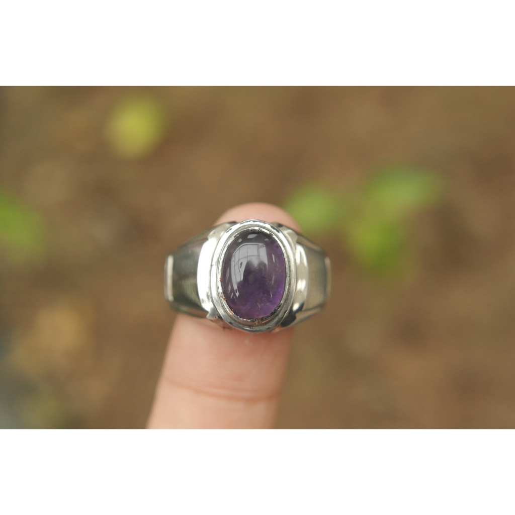 Natural Kecubung Ring Monel 8 Kode Y198