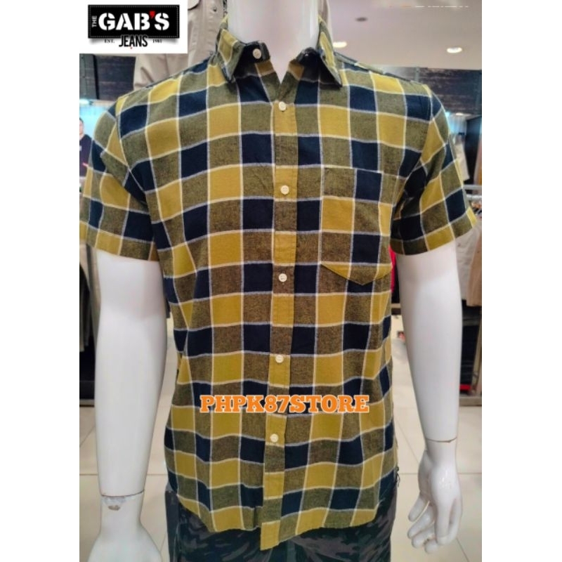 kemeja pendek original pria merek gabs jeans