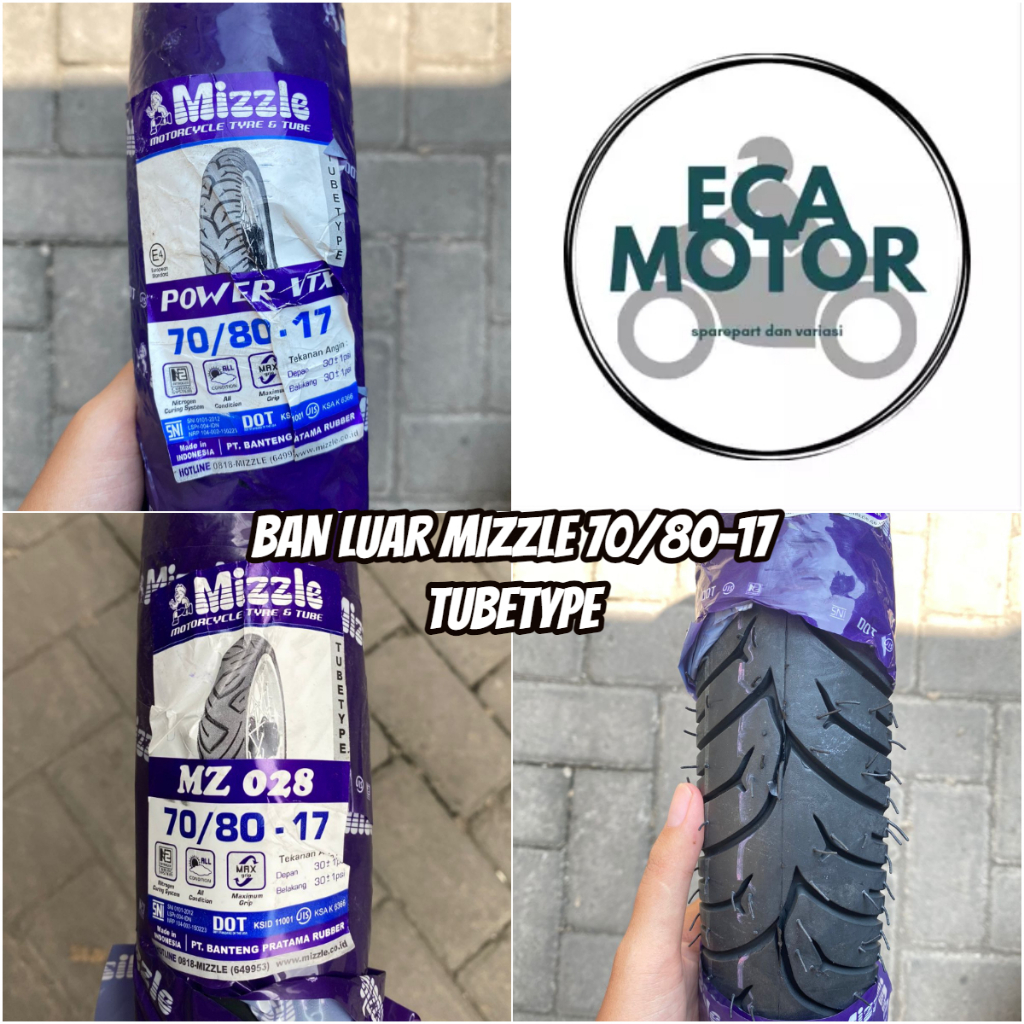 BAN LUAR MIZZLE 70/80 -17 BAN MOTOR BEBEK RING 17 TUBETYPE || BAN LUAR RING 17 70/80-17 MIZZLE NON T