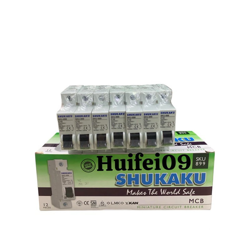 MCB HITAM SHUKAKU 899 SNI 10A 1 PHASE BREAKER 220V C10 MCB TERMURAH