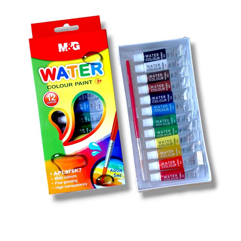 

Cat Air 12 Warna Bagus M&G Watercolor Set Brush + Kuas