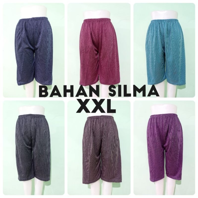 Celana Kolor Pendek 7/8 Tidur Santai Wanita Dewasa Jumbo Xxl Bahan Kaos Pasti Ori