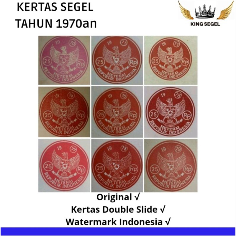 

KERTAS SEGEL TAHUN 1970 1971 1973 1974 1975 1976 1977 1978 1979
