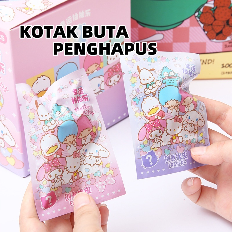 

Sanrio Blind Box Eraser Pack Alat Tulis Kuromi Hello Kitty Melody Cinnamon Pom Pom Puri