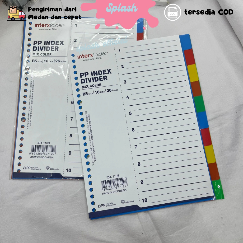 

Pembatas Binder A5 20 ring Pembatas Binder B5 26 ring Divider InterX Rainbow Warna Warni Divider Binder Pembatas Binder Warna Warni