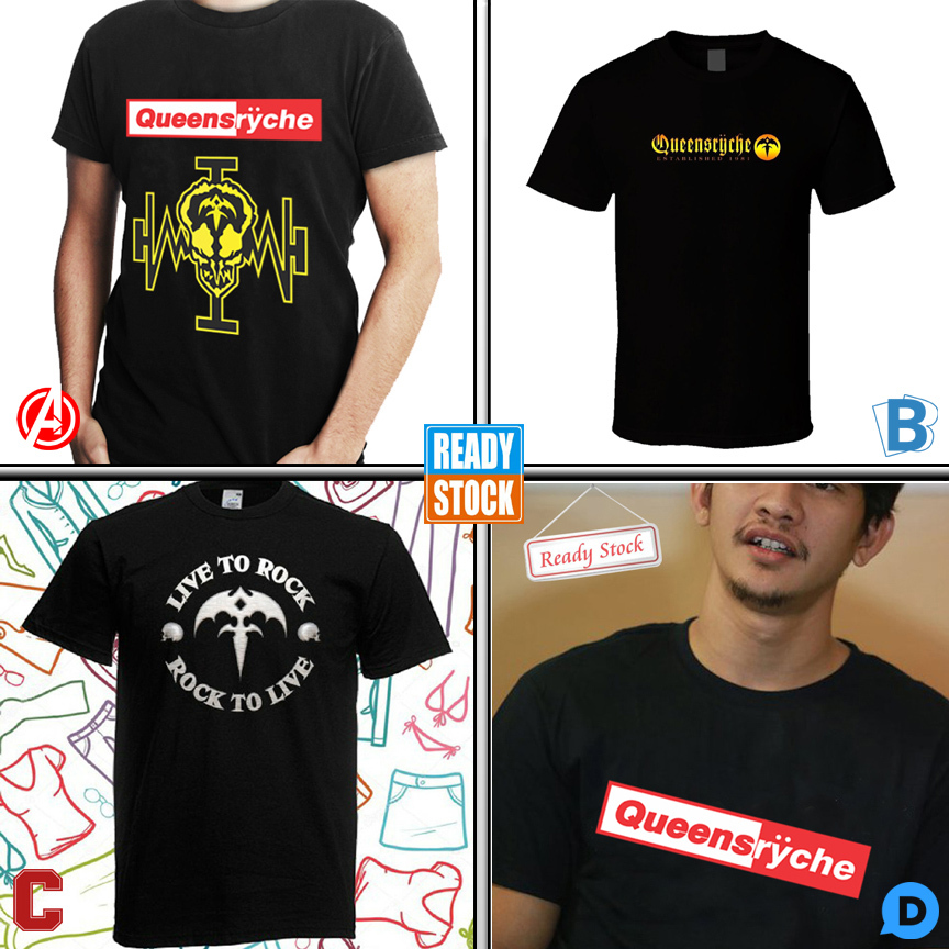 Kaos Queensryche Tshirt 100% Cotton