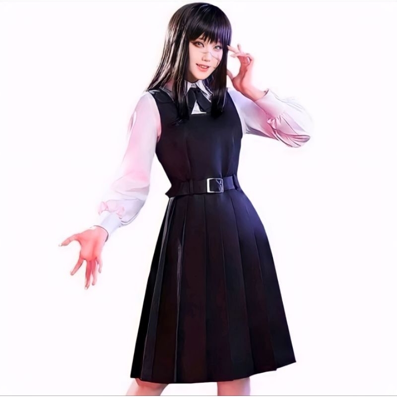 Kostum Cosplay Asa Mitaka Chainsaw Man Anime Sudah Free Belt/ Baju Cosplay Anime Dress Costum Anime 