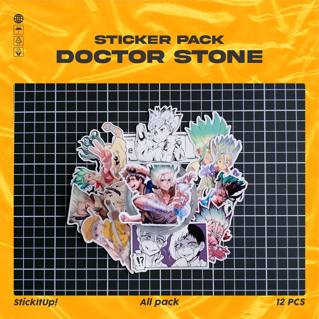 

COD✨ StickItUp Stiker Pack Anime Dr Stone Colorfull Keren Untuk Koper Laptop Skateboard