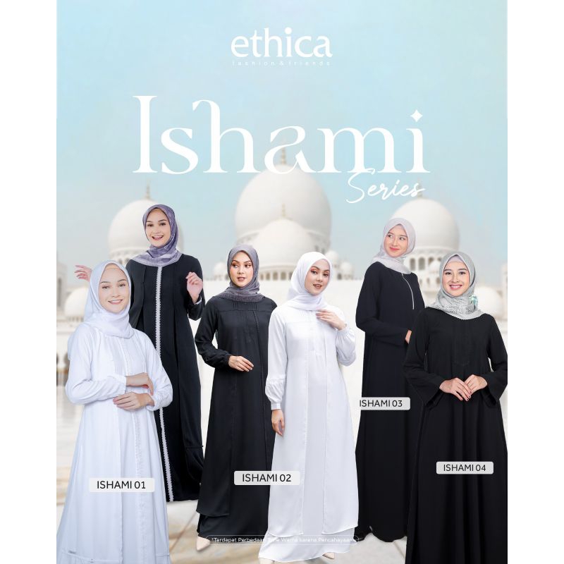 ABAYA ETHICA ISHAMI 01 (BLACK, WHITE)
