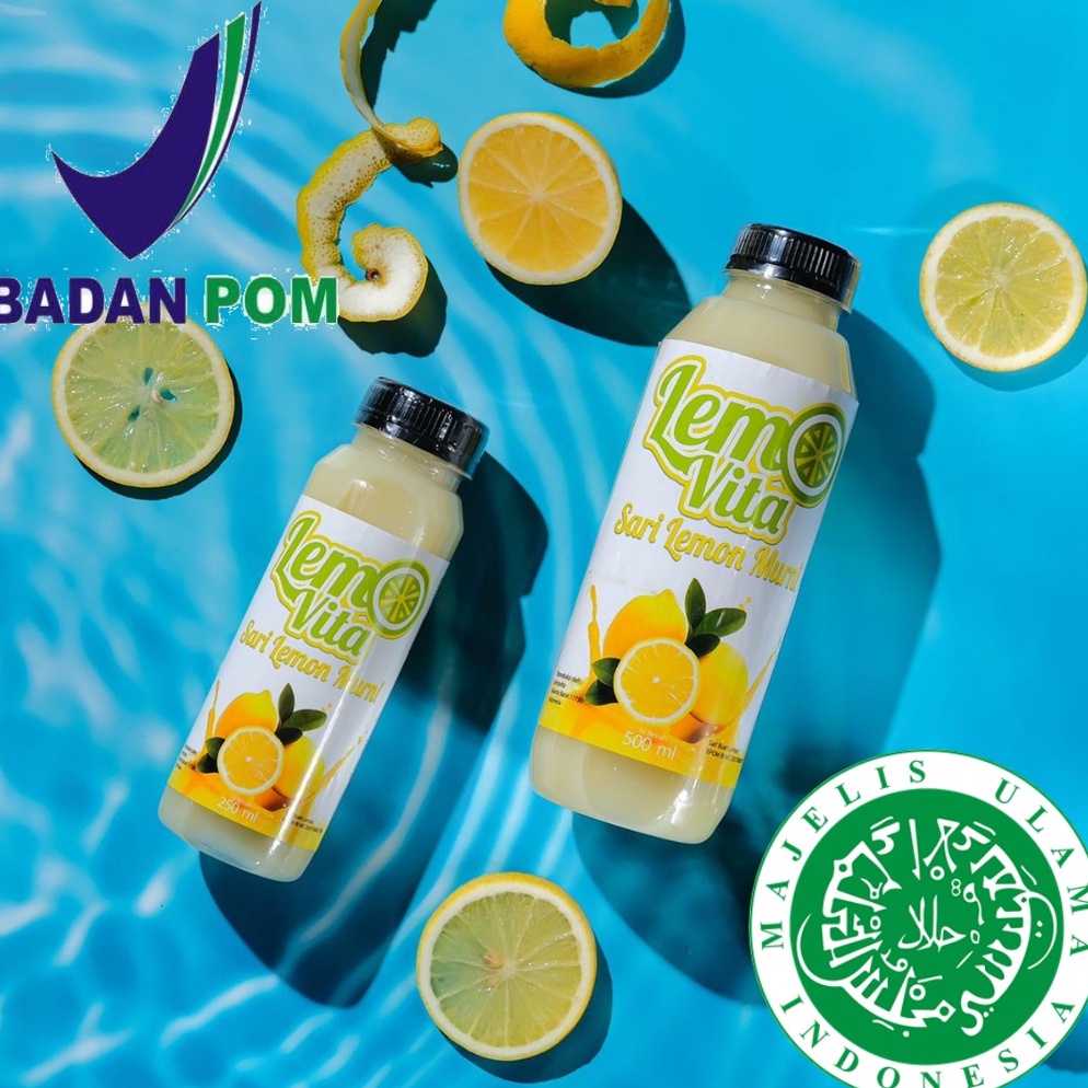 

BEST SELLER BPOM PAKET 1 Liter Lemovita Fresh Sari Lemon Jus Lemon Halal