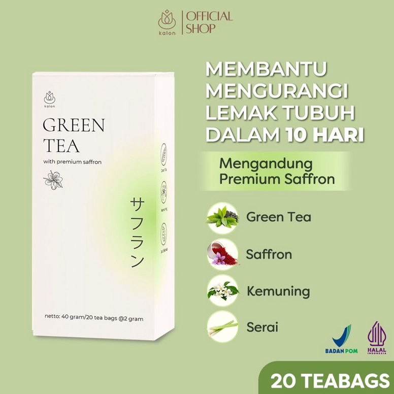 

FLASH SALE Kalon Teh Hijau Premium Saffron Teh Diet Detoks Suplemen Diet Pelangsing Herbal Kalon Greentea