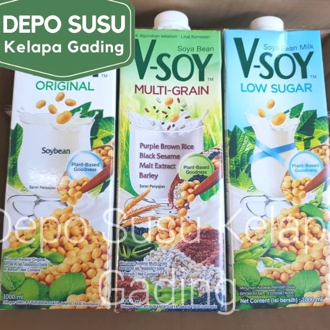 

VSoy Multigrain Original Low Sugar 1 Liter Soya Vsoy MultiGrain Golden Grain Susu Kedelai
