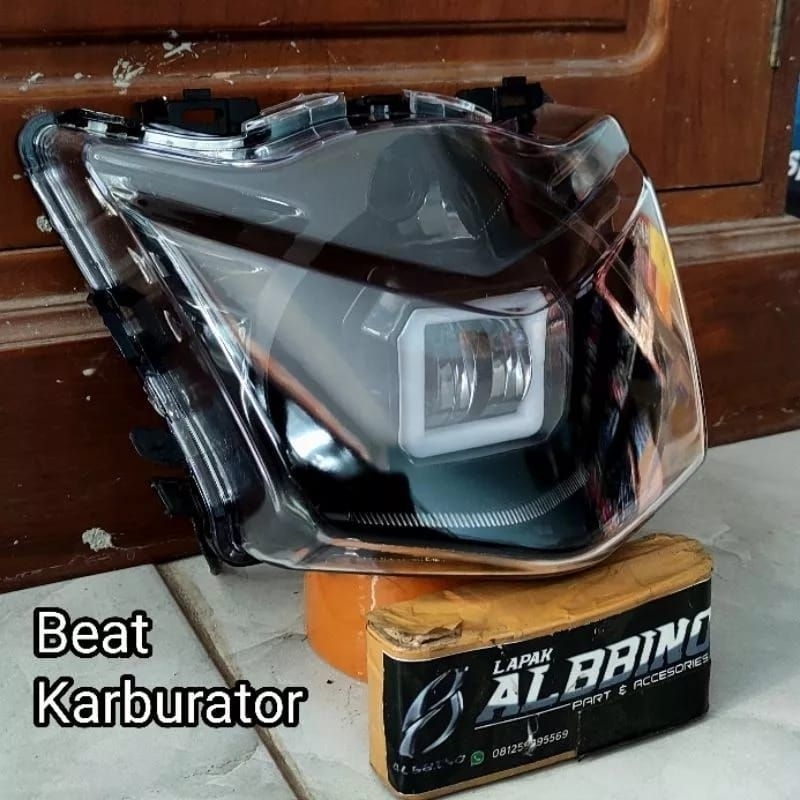Reflektor lampu depan BEAT KARBU Headlamp BEAT LAMA plus Daymaker