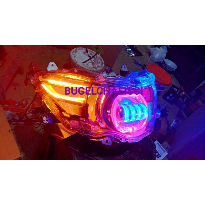 Reflektor soul GT 115 | Lampu depan Mio Soul GT 115 | Biled Daymaker Soul GT 115 custom alis running