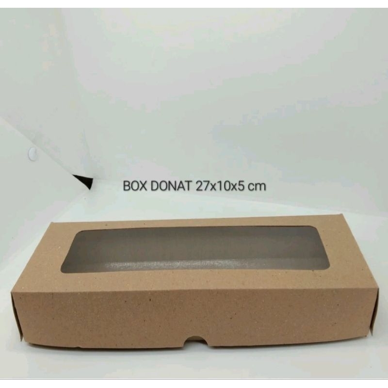

BOX DONAT 27x10x5 cm | Box Donat isi 3 Karft Box kraft Kotak Brownies Dus Roti box kemasan hampers box cake 27x10x5 box 27x10x5