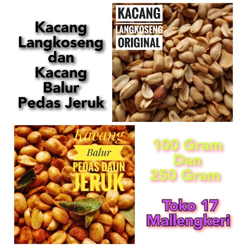 

Kacang Langkoseng dan Kacang Balur Pedas Daun Jeruk isi 100 Gram dan 250 Gram