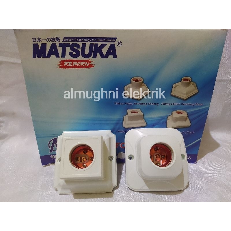 fitting plafon MATSUKA segi 4 besar fiting tempel plafon