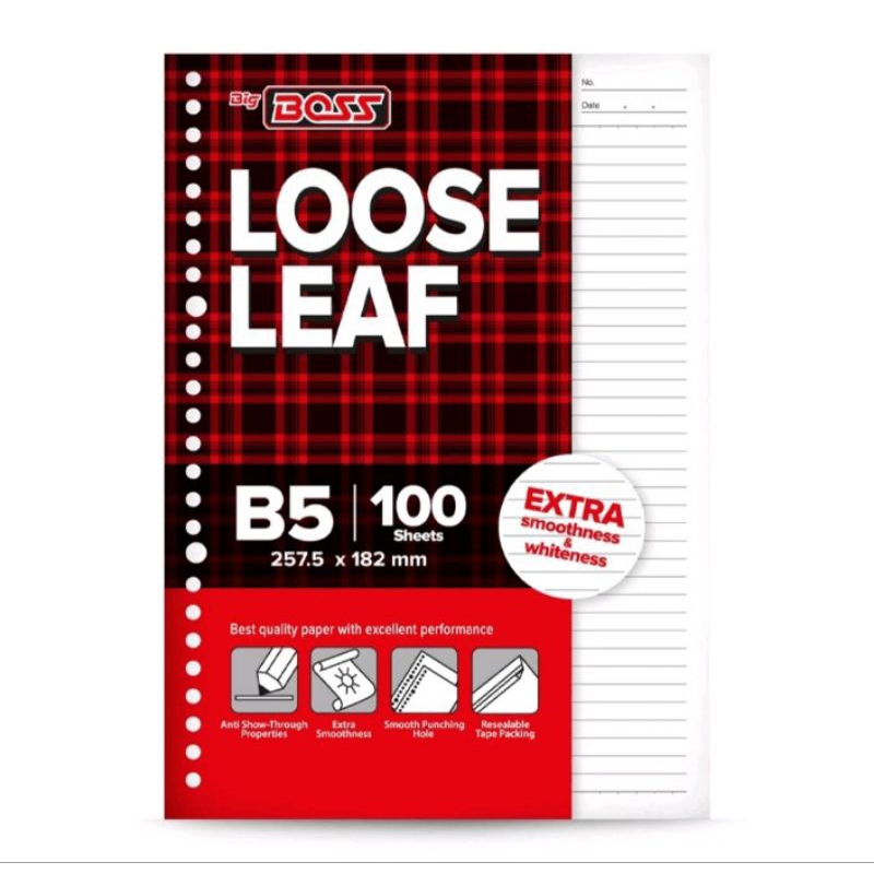 

Kertas Binder B5 Bigboss Loose Leaf 100 Lembar