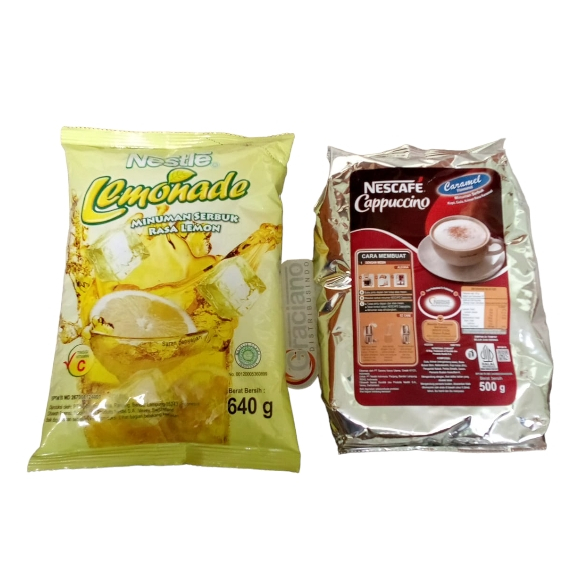 

Nestle Lemonade 640gr + Nescafe Cappuccino Caramel 500gr