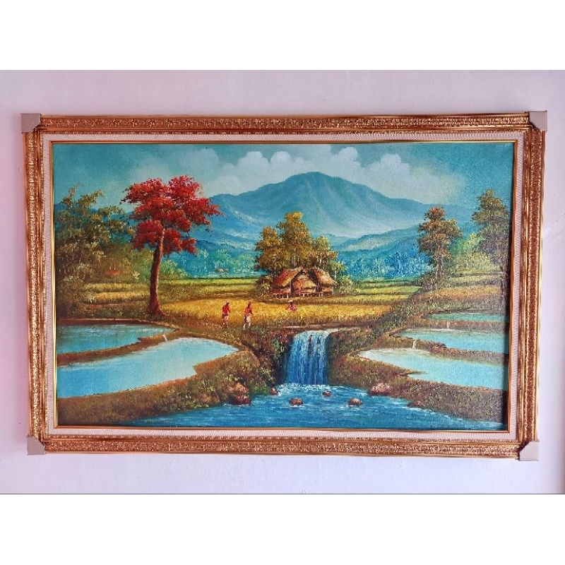 Lukisan Pemandangan Alam Plus Bingkai