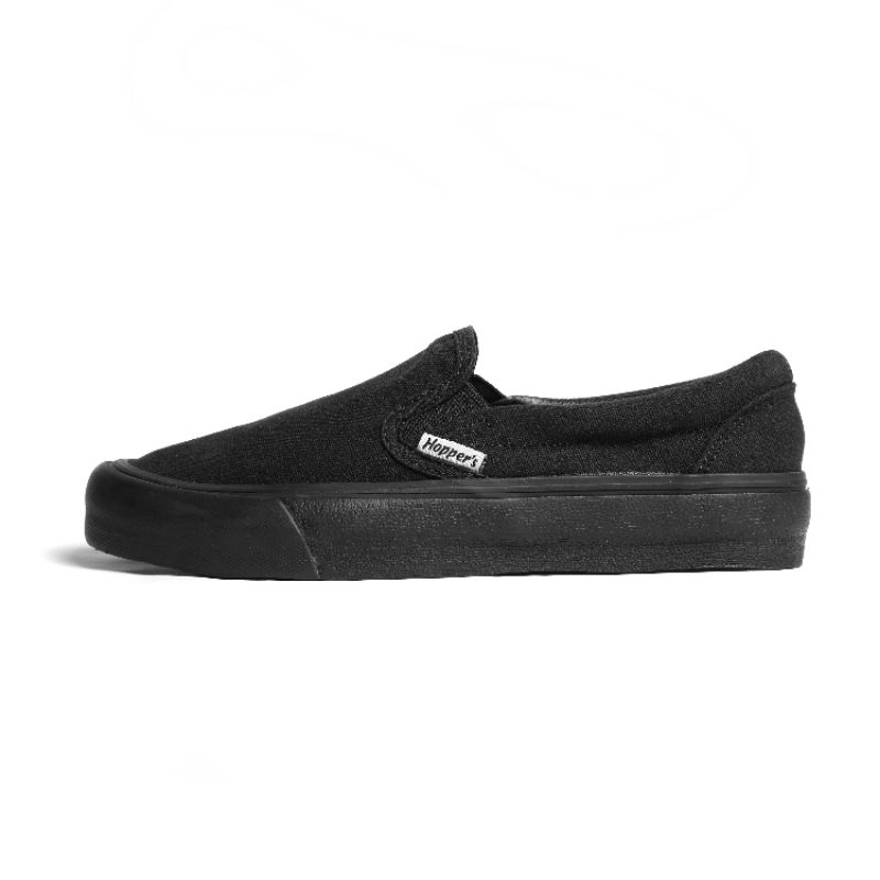 Hoppers Boston - Full Black | Shoes Vulcanized | Sepatu | Sneakers | Sepatu Pria Wanita