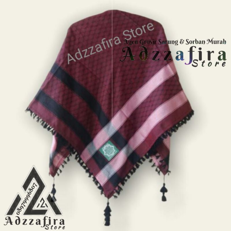 YU8 Sorban Arab Erdafa Premium Motif Kotak Salur Palestina - Sorban Kasmiri Orinal Laki-laki