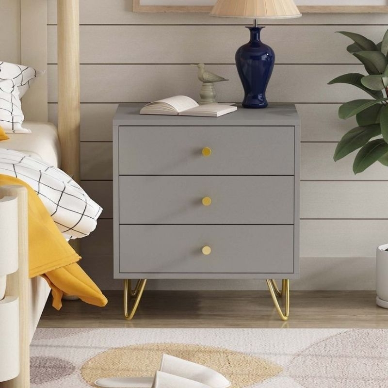 nakas minimalis meja kamar meja sudut kaki gold
