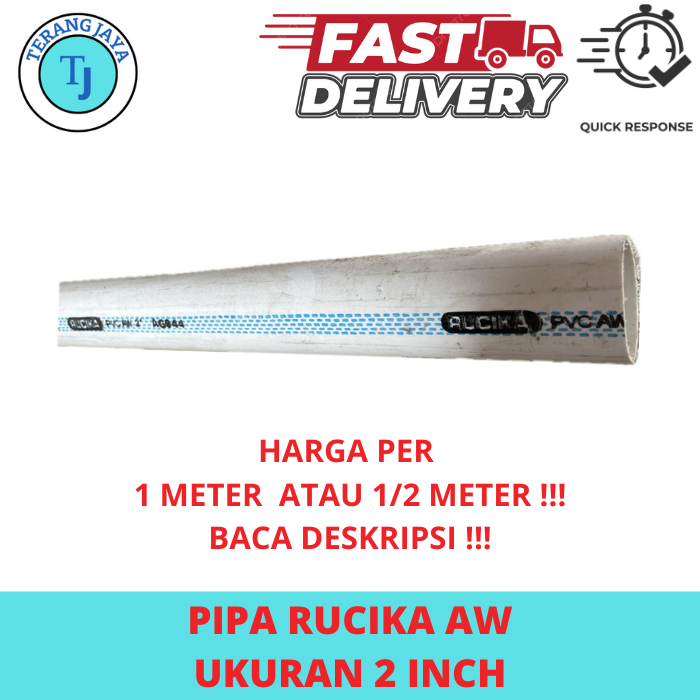 Pipa Paralon PVC 2 inch Rucika / WAVIN AW Tebal Meteran / Eceran