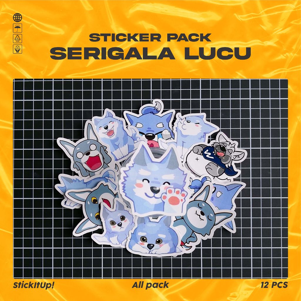 

COD✨ StickitUp Stiker Pack Serigala Lucu Untuk Koper Laptop Skateboard