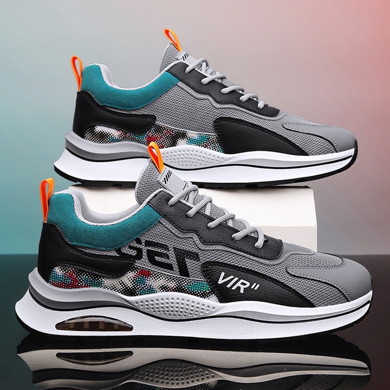	 FREE BOX LV0228 Sepatu Sneakers Sport Pria Motif VIR	