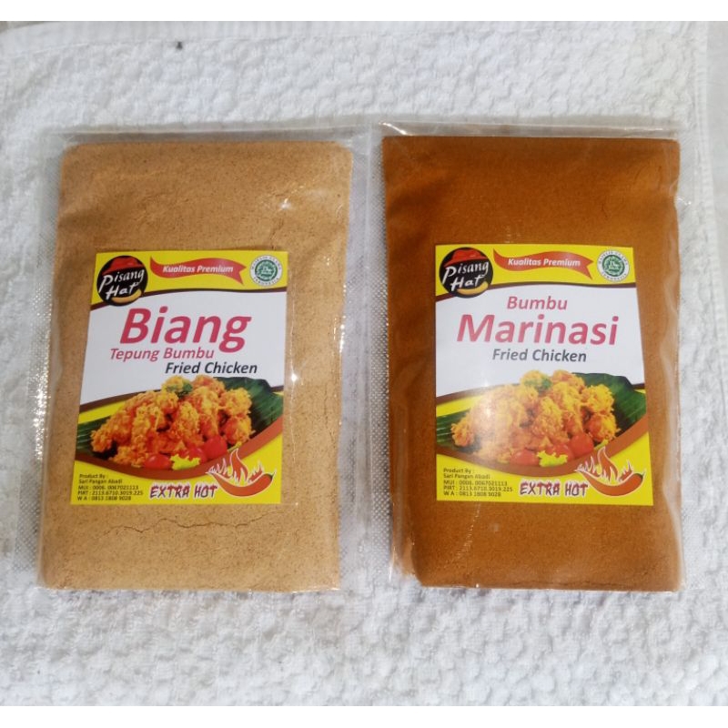

paket biang tepung 250gr dan bumbu MARINASI 250gr EXTRA hot ayam goreng kfc