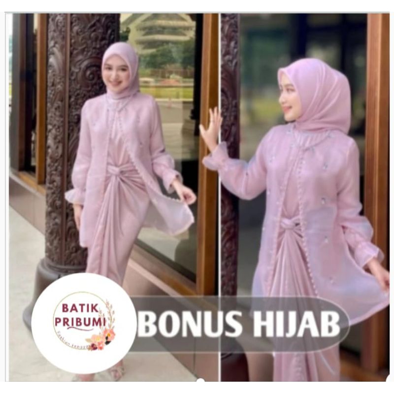 (ADA JUMBO) ONE SET KEBAYA JEMMA KEBAYA MODERN PESTA KEBAYA ORGANZA PREMIUM WISUDA LAMARAN SERAGAMAN