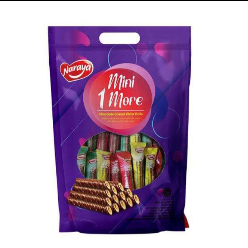 

Naraya Mini 1 More Chocolate Coated Wafer Rolls - Wafer Salut Cokelat 200g